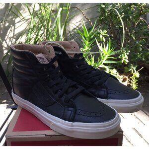 Vans Sk8 Hi Reissue Premium Leather Sneakers Women's 6.5 Size Men's Size 5 Black